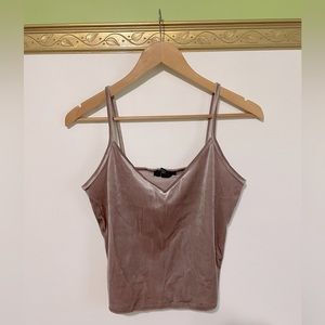 Pink/mauve velvet tank
